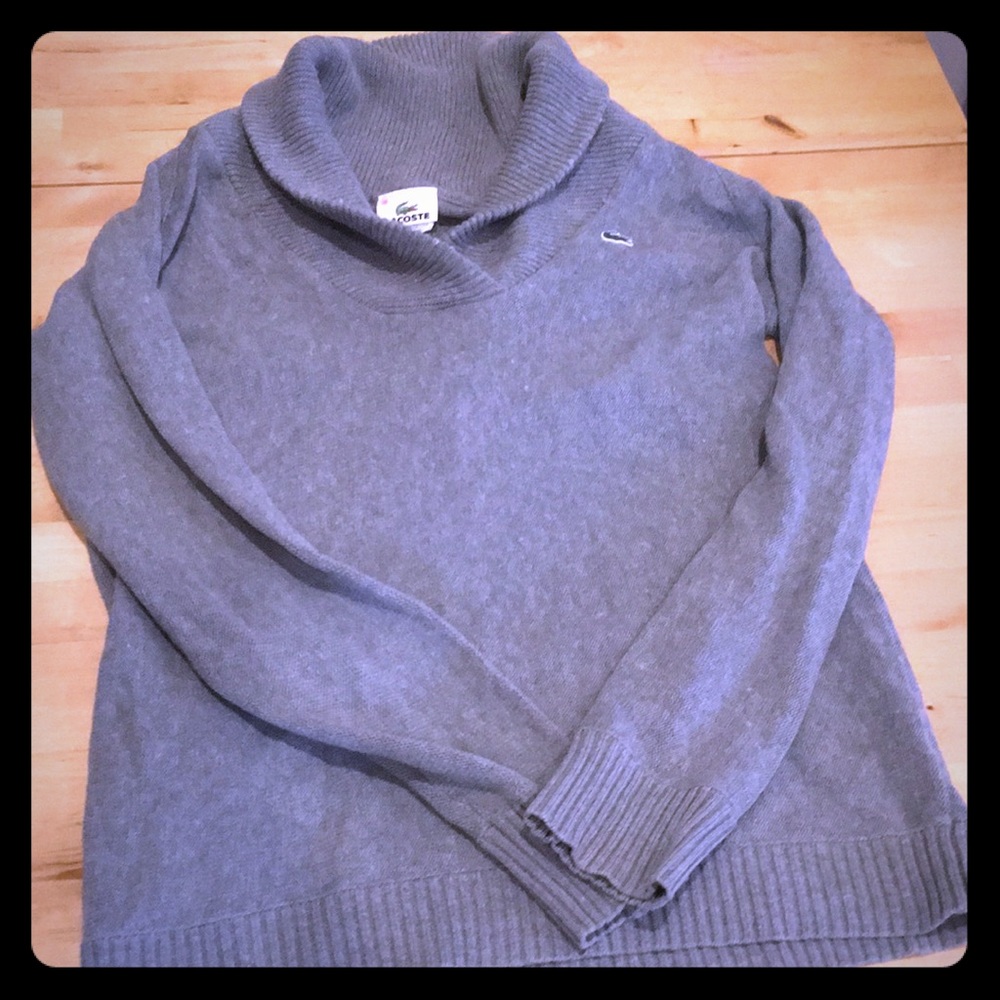 Women’s Lacoste medium grey cowl neck sweater